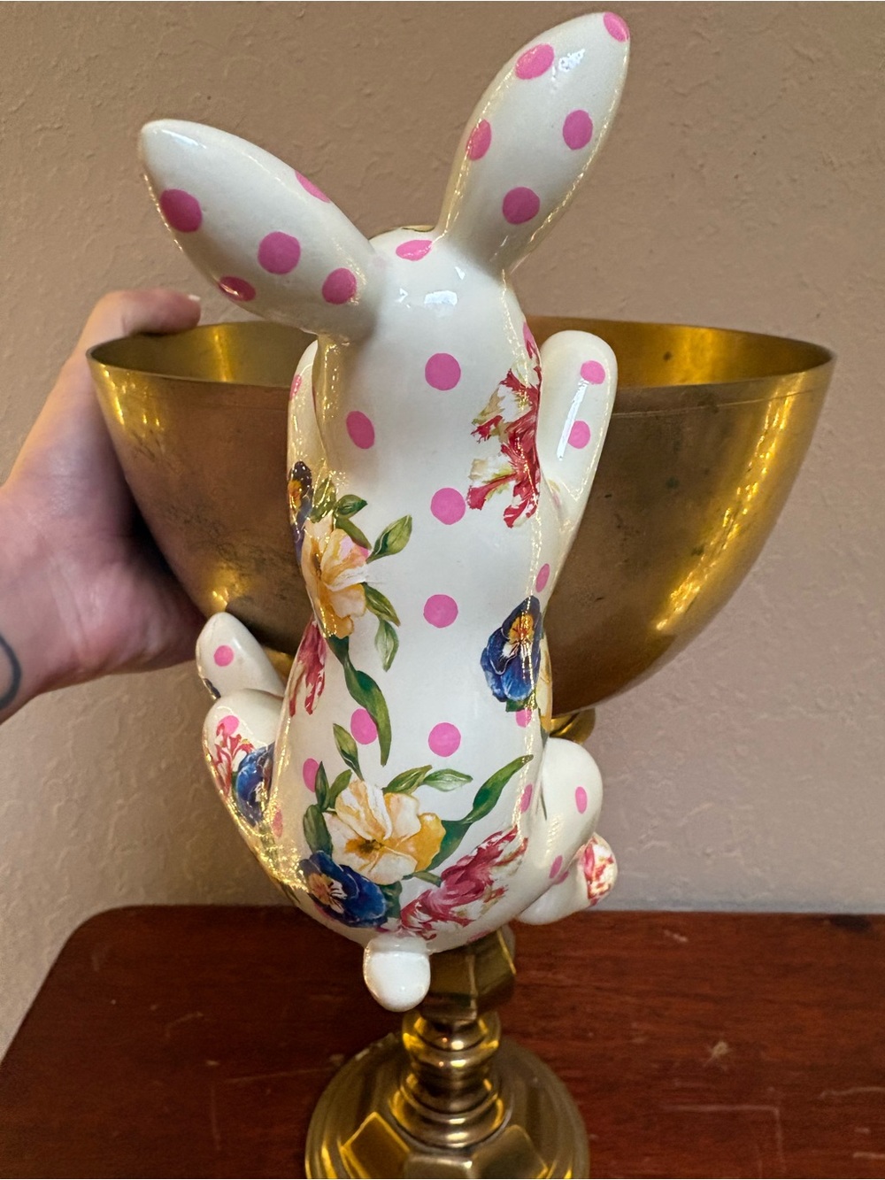 MacKenzie-Childs Floral Planter Bunny - Picture 5 of 8